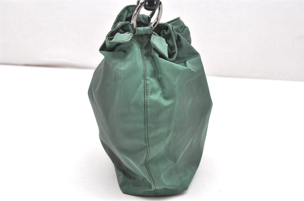 Authentic Christian Dior Maris Pearl Shoulder Hand Bag Purse Nylon Green 4531K