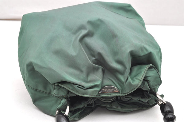 Authentic Christian Dior Maris Pearl Shoulder Hand Bag Purse Nylon Green 4531K