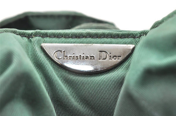 Authentic Christian Dior Maris Pearl Shoulder Hand Bag Purse Nylon Green 4531K