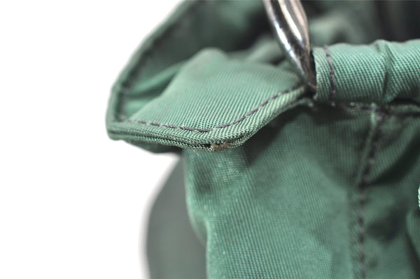 Authentic Christian Dior Maris Pearl Shoulder Hand Bag Purse Nylon Green 4531K