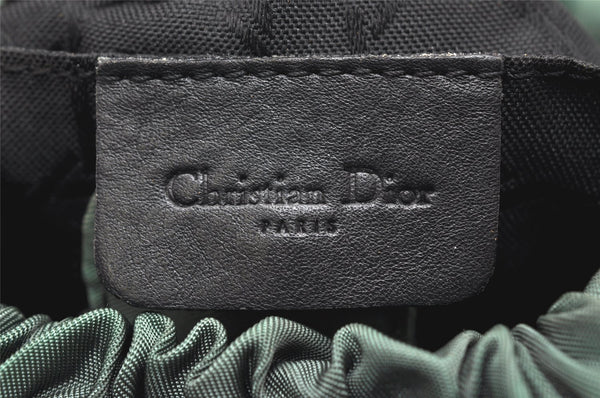 Authentic Christian Dior Maris Pearl Shoulder Hand Bag Purse Nylon Green 4531K