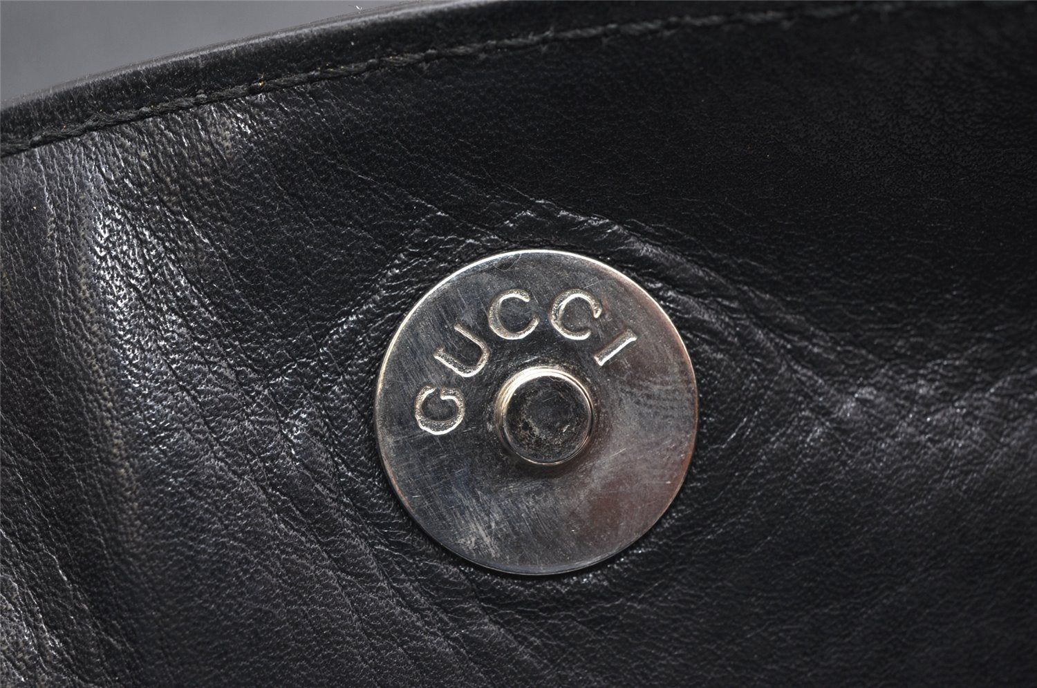 Authentic GUCCI Vintage Shoulder Hand Bag Leather 0013192 Black 4532K