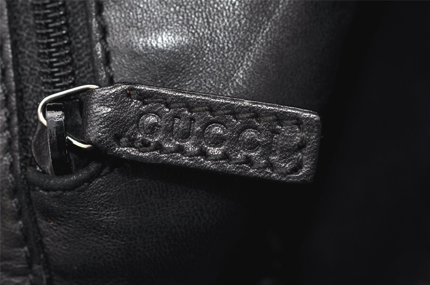 Authentic GUCCI Vintage Shoulder Hand Bag Leather 0013192 Black 4532K