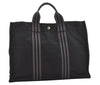 Authentic HERMES Fourre Tout MM Vintage Hand Tote Bag Canvas Black 4533J