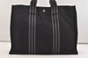 Authentic HERMES Fourre Tout MM Vintage Hand Tote Bag Canvas Black 4533J
