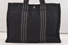Authentic HERMES Fourre Tout MM Vintage Hand Tote Bag Canvas Black 4533J