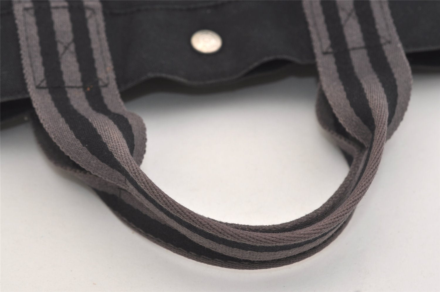 Authentic HERMES Fourre Tout MM Vintage Hand Tote Bag Canvas Black 4533J