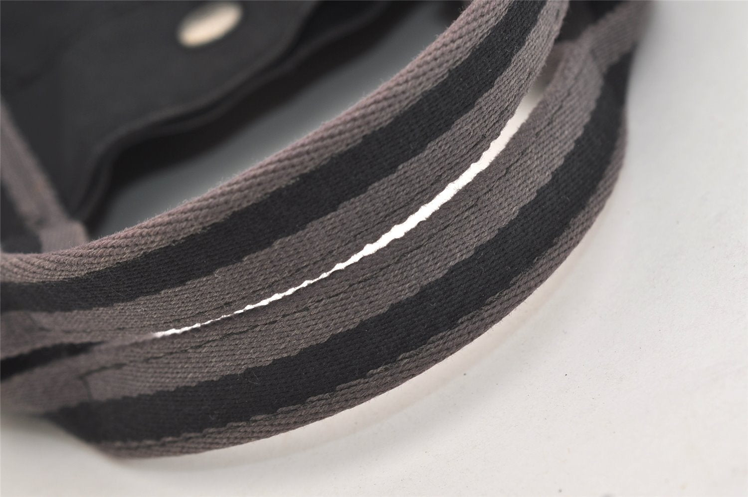 Authentic HERMES Fourre Tout MM Vintage Hand Tote Bag Canvas Black 4533J