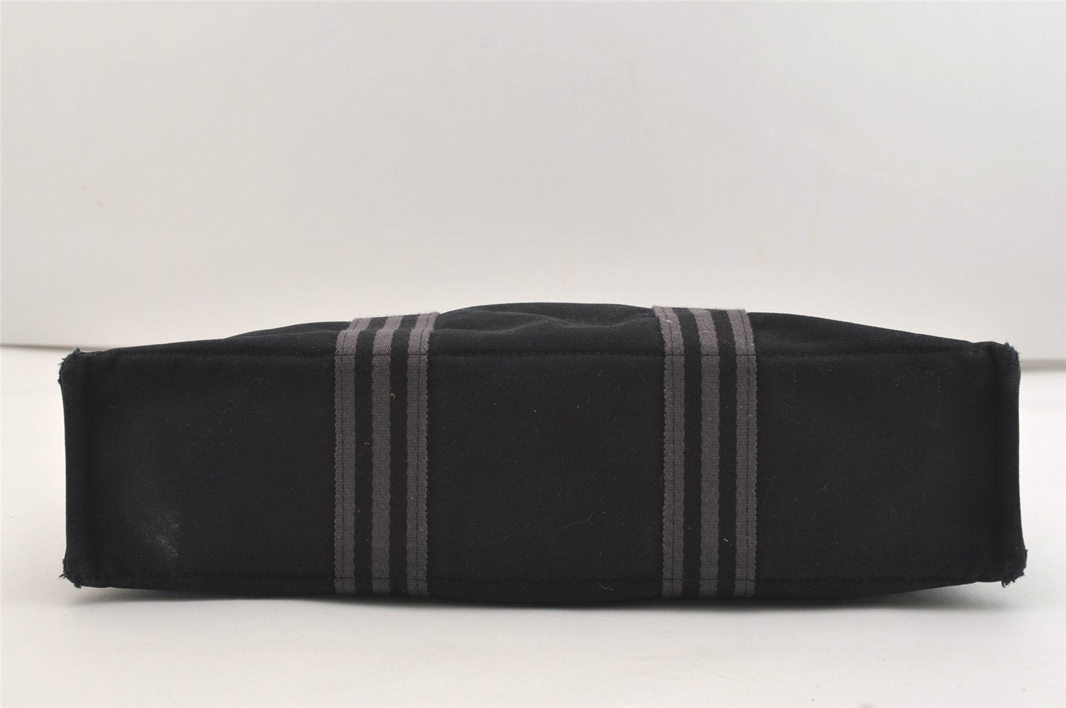 Authentic HERMES Fourre Tout MM Vintage Hand Tote Bag Canvas Black 4533J