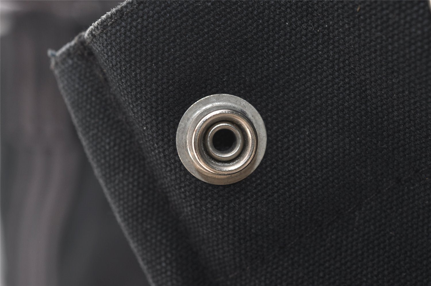 Authentic HERMES Fourre Tout MM Vintage Hand Tote Bag Canvas Black 4533J