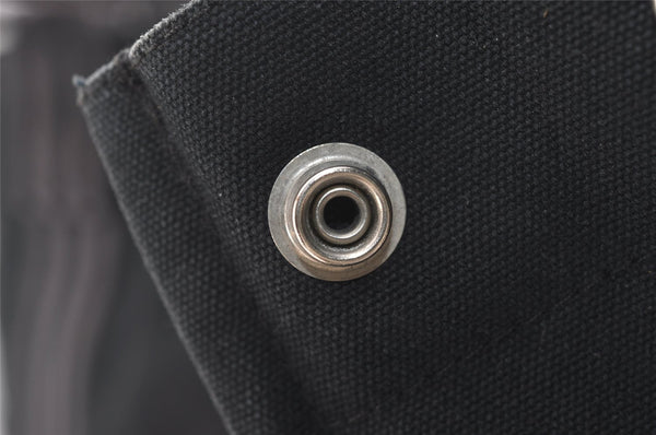 Authentic HERMES Fourre Tout MM Vintage Hand Tote Bag Canvas Black 4533J