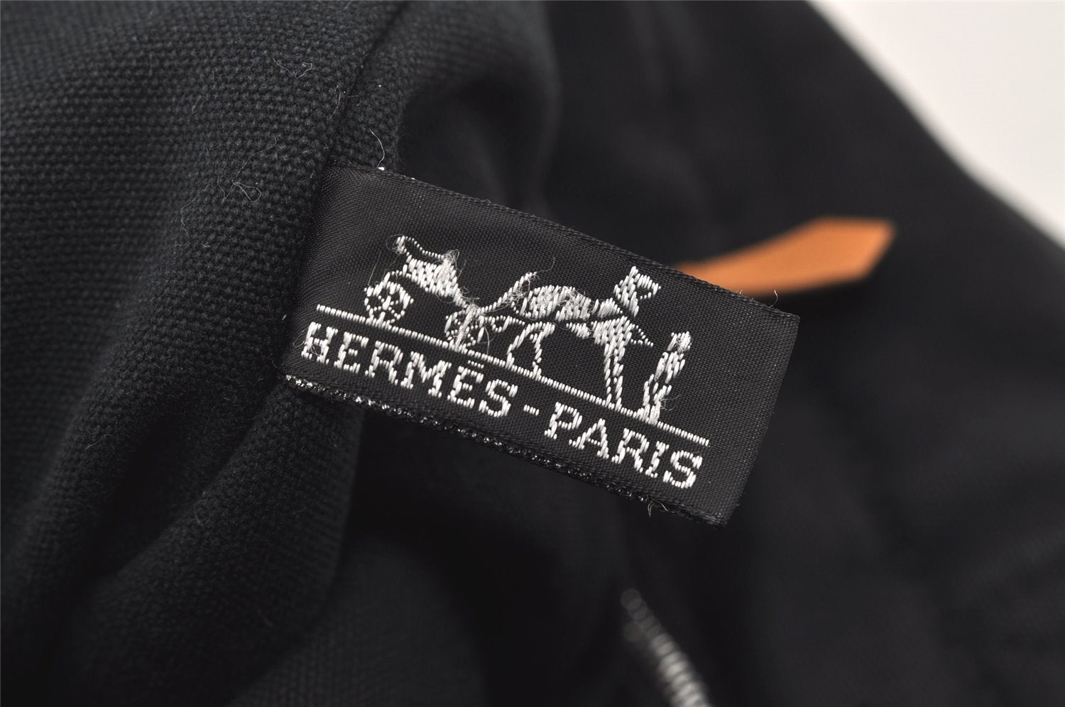 Authentic HERMES Fourre Tout MM Vintage Hand Tote Bag Canvas Black 4533J