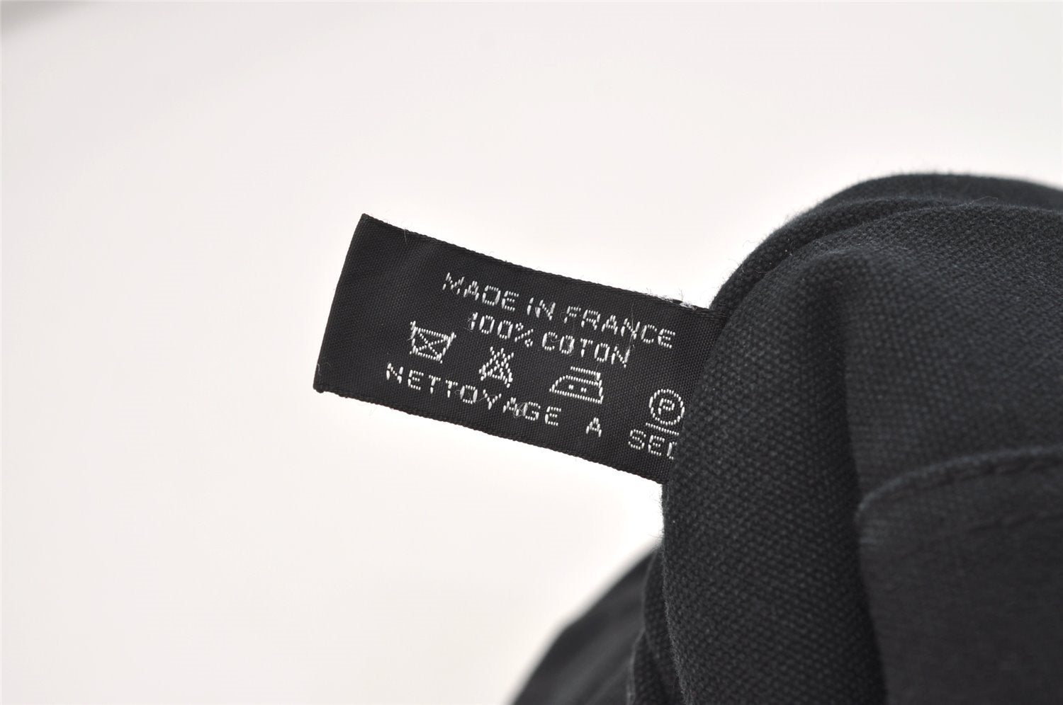 Authentic HERMES Fourre Tout MM Vintage Hand Tote Bag Canvas Black 4533J