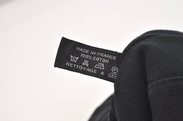 Authentic HERMES Fourre Tout MM Vintage Hand Tote Bag Canvas Black 4533J