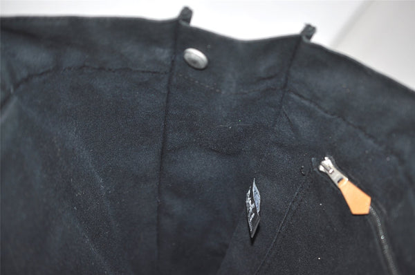 Authentic HERMES Fourre Tout MM Vintage Hand Tote Bag Canvas Black 4533J