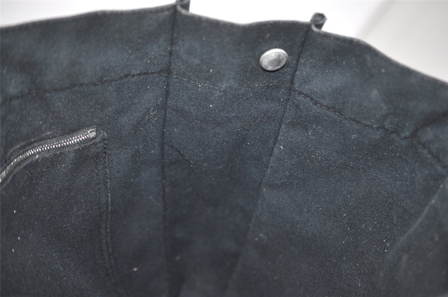 Authentic HERMES Fourre Tout MM Vintage Hand Tote Bag Canvas Black 4533J