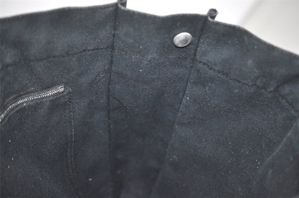 Authentic HERMES Fourre Tout MM Vintage Hand Tote Bag Canvas Black 4533J