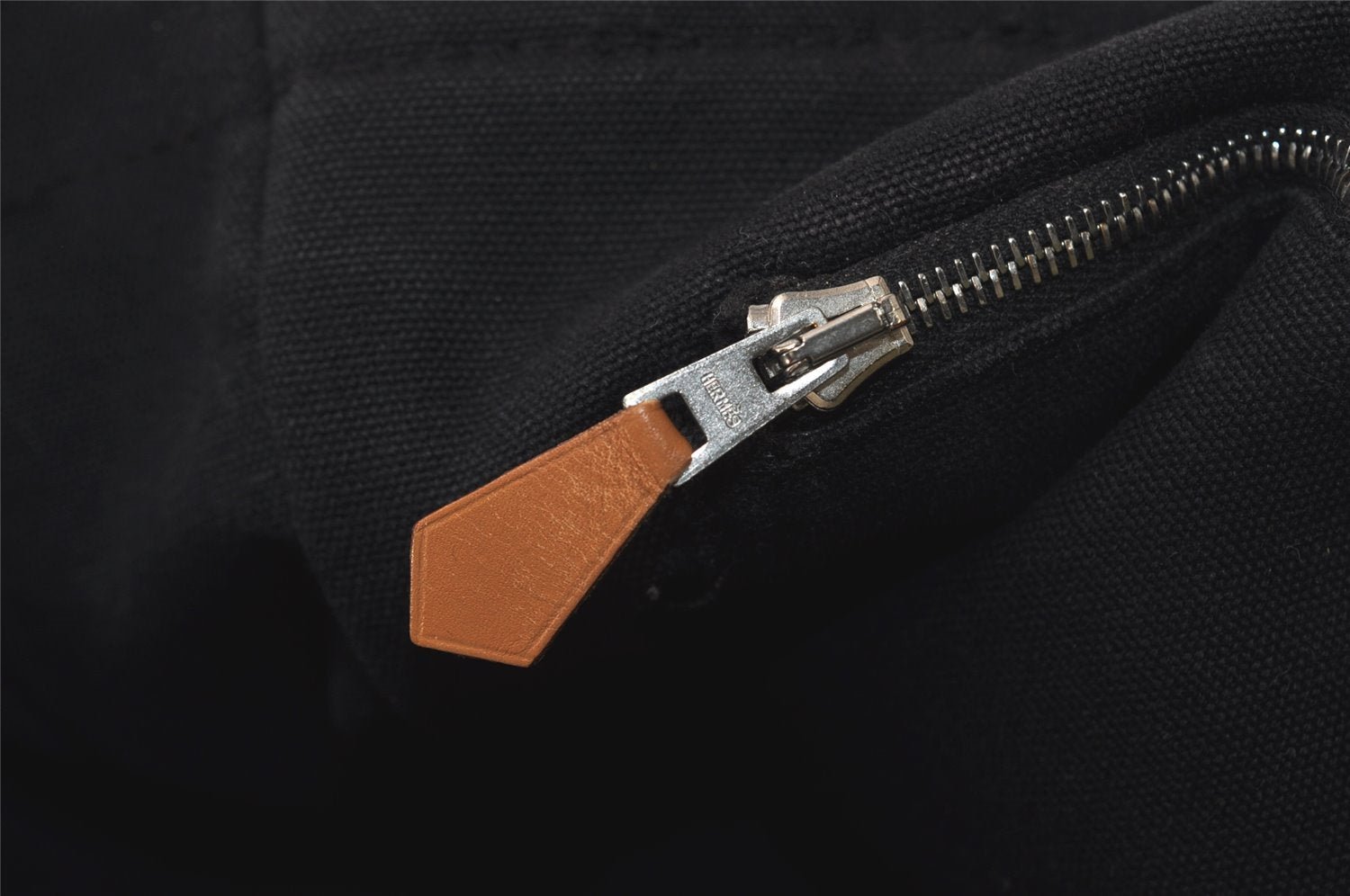 Authentic HERMES Fourre Tout MM Vintage Hand Tote Bag Canvas Black 4533J