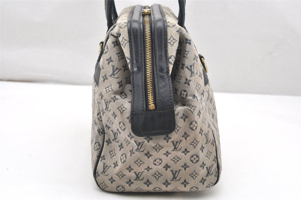 Authentic Louis Vuitton Monogram Mini Josephine GM Hand Bag Blue M92211 LV 4535K