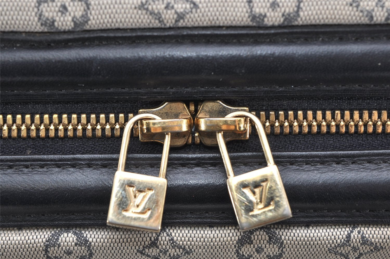 Authentic Louis Vuitton Monogram Mini Josephine GM Hand Bag Blue M92211 LV 4535K