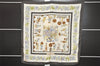 Authentic HERMES Carre 90 Scarf "Les Jardiniers du Roy" Silk Gray 4536J