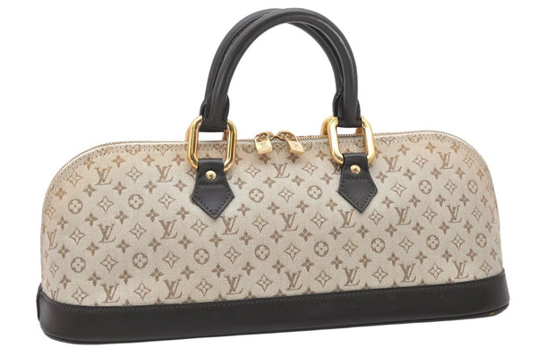 Auth Louis Vuitton Monogram Mini Alma Ron Hand Bag Khaki Beige M92206 LV 4536K