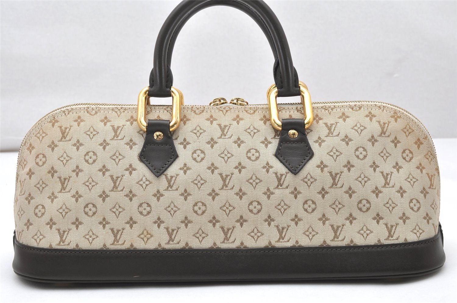 Auth Louis Vuitton Monogram Mini Alma Ron Hand Bag Khaki Beige M92206 LV 4536K