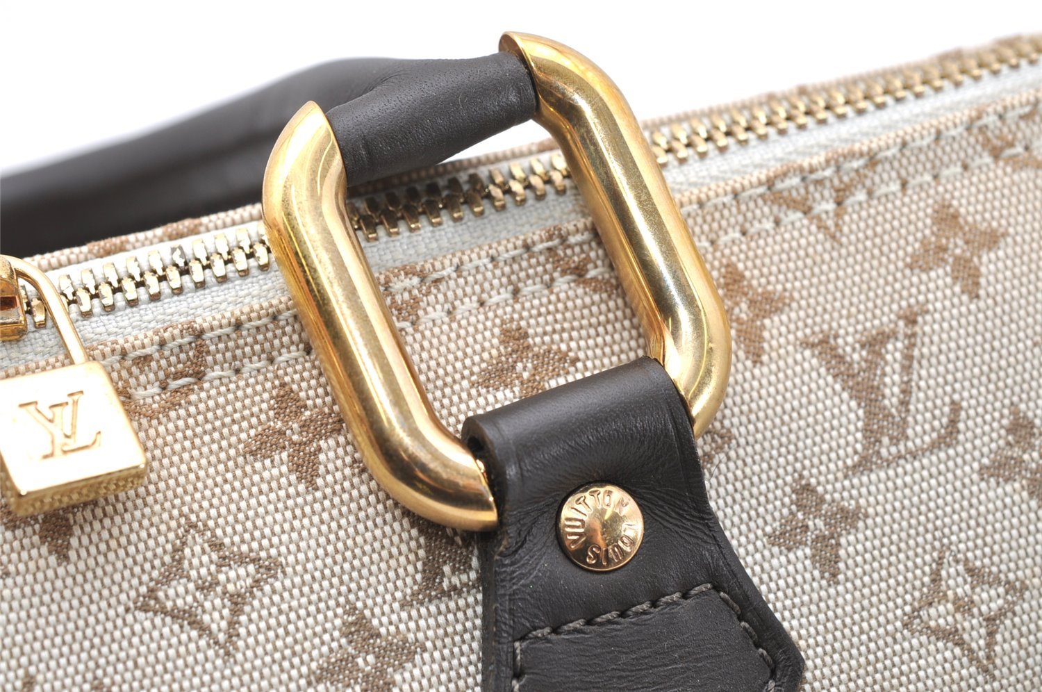 Auth Louis Vuitton Monogram Mini Alma Ron Hand Bag Khaki Beige M92206 LV 4536K