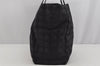 Authentic CHANEL New Travel Line Shoulder Tote Bag Nylon Leather Black 4538J