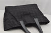 Authentic CHANEL New Travel Line Shoulder Tote Bag Nylon Leather Black 4538J