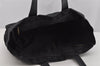Authentic CHANEL New Travel Line Shoulder Tote Bag Nylon Leather Black 4538J