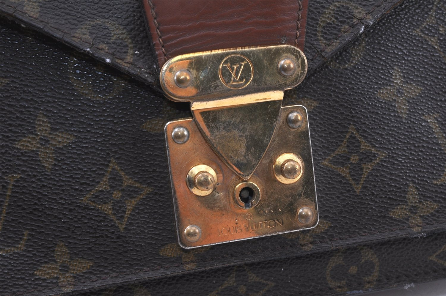 Authentic Louis Vuitton Monogram Monceau 2Way Hand Bag M51187 Junk 4538K