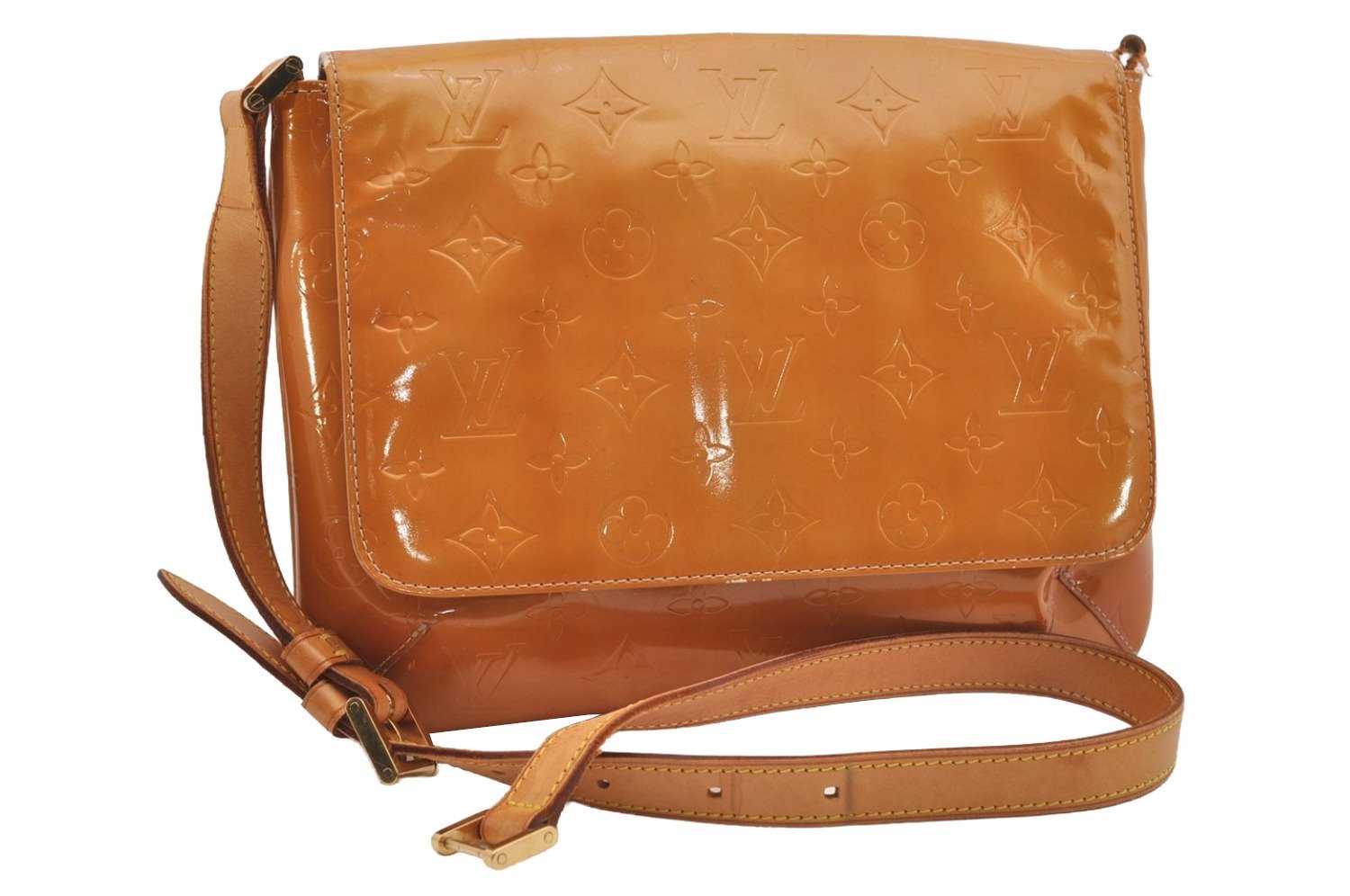 Auth Louis Vuitton Vernis Thompson Street Shoulder Bag Yellow M91008 Junk 4540J