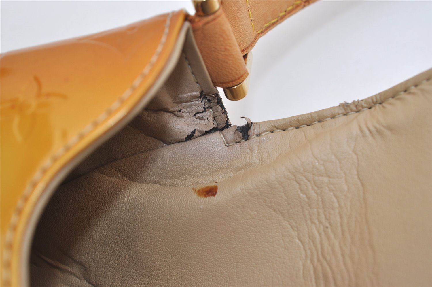 Auth Louis Vuitton Vernis Thompson Street Shoulder Bag Yellow M91008 Junk 4540J