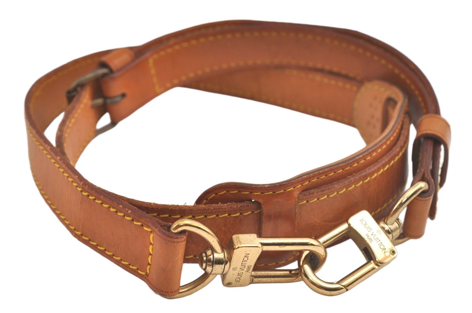 Authentic Louis Vuitton Leather Shoulder Strap Beige 41.1-48