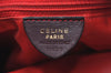 Authentic CELINE Vintage Hand Bag Purse Leather Purple 4541G