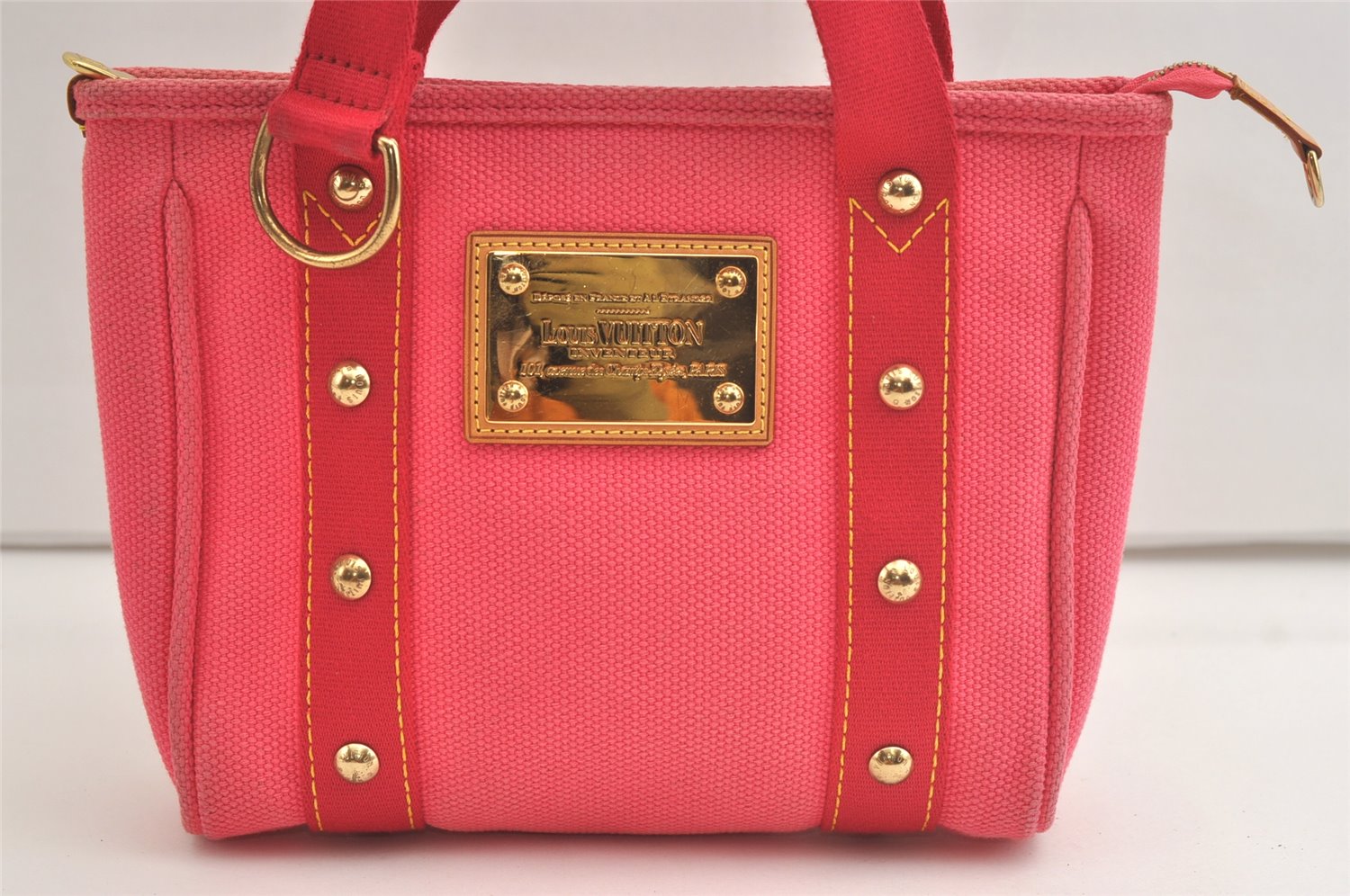 Authentic Louis Vuitton Antigua Cabas PM Hand Bag Pink M40088 LV 4541K