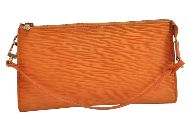 Authentic Louis Vuitton Epi Pochette Accessoires Pouch Orange M5294H LV 4542J