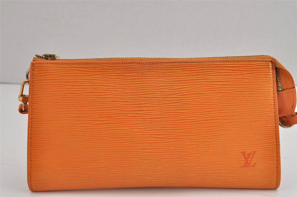 Authentic Louis Vuitton Epi Pochette Accessoires Pouch Orange M5294H LV 4542J