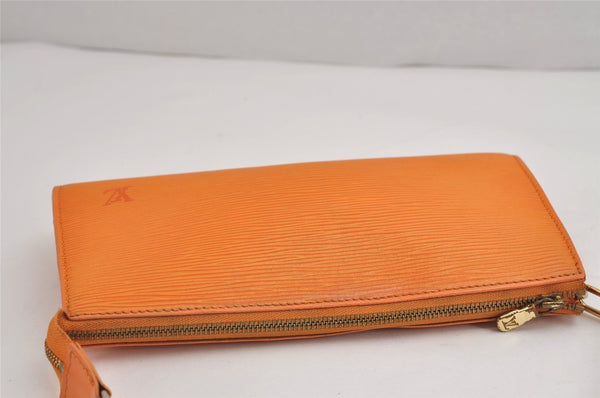 Authentic Louis Vuitton Epi Pochette Accessoires Pouch Orange M5294H LV 4542J