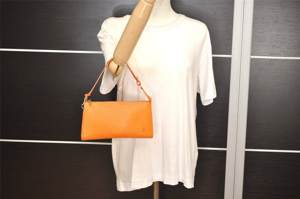 Authentic Louis Vuitton Epi Pochette Accessoires Pouch Orange M5294H LV 4542J