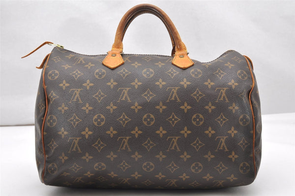 Authentic Louis Vuitton Monogram Speedy 35 Hand Boston Bag M41524 LV 4543K