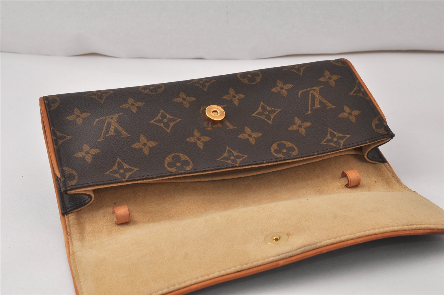 Authentic Louis Vuitton Monogram Pochette Twin GM Shoulder Bag M51852 LV 4544K
