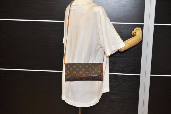 Authentic Louis Vuitton Monogram Pochette Twin GM Shoulder Bag M51852 LV 4544K