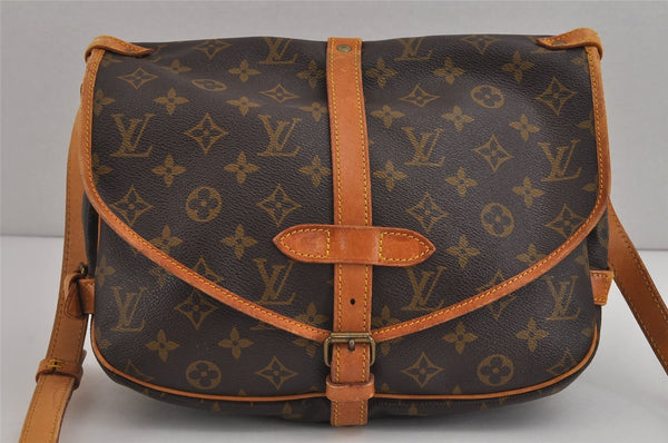 Authentic Louis Vuitton Monogram Saumur 30 Shoulder Cross Bag M42256 Junk 4545J