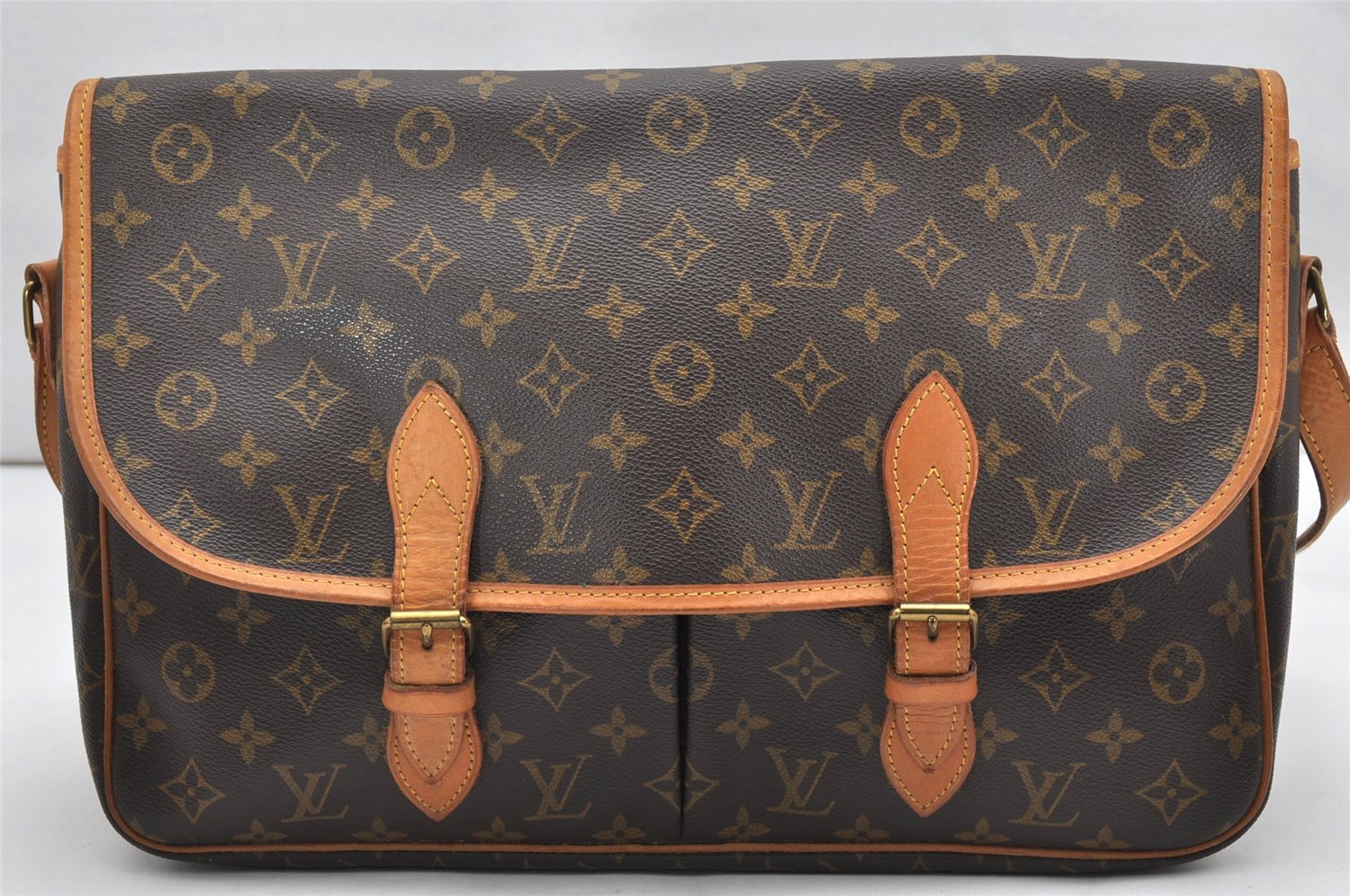 Authentic Louis Vuitton Monogram Gibeciere GM Shoulder Cross Bag M42246 LV 4546K