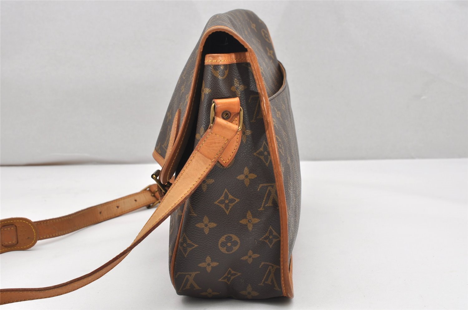 Authentic Louis Vuitton Monogram Gibeciere GM Shoulder Cross Bag M42246 LV 4546K