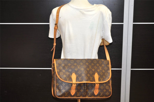 Authentic Louis Vuitton Monogram Gibeciere GM Shoulder Cross Bag M42246 LV 4546K