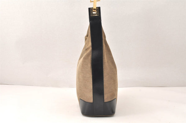 Authentic GUCCI Shoulder Hand Bag Purse Canvas Leather 0014204 Beige Black 4548K