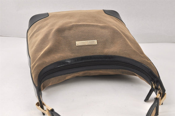 Authentic GUCCI Shoulder Hand Bag Purse Canvas Leather 0014204 Beige Black 4548K